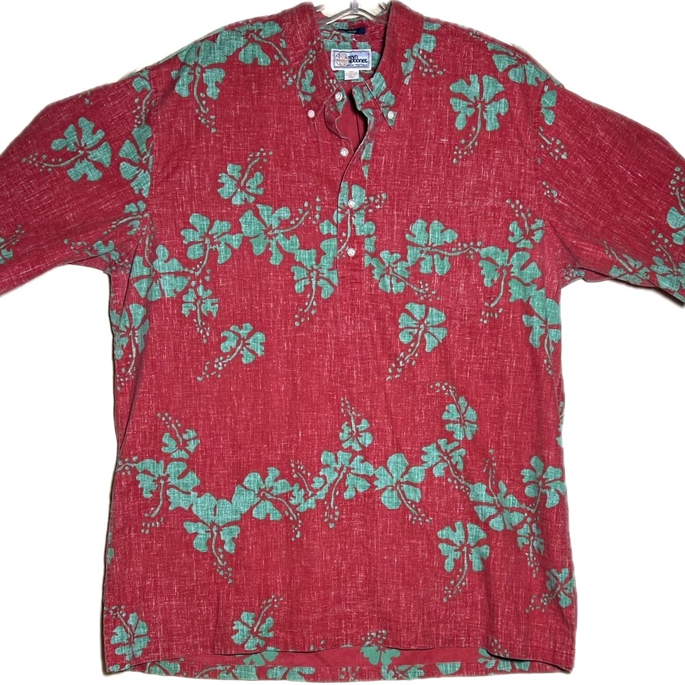Reyn Spooner Hibiscus Mint on Berry